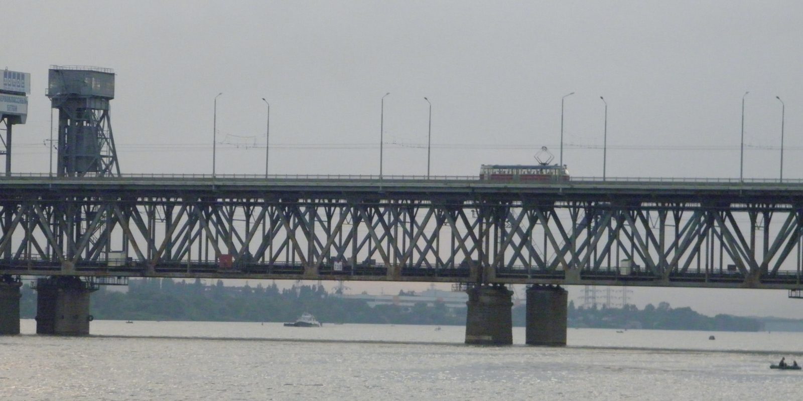 A road bridge crossing a wide river