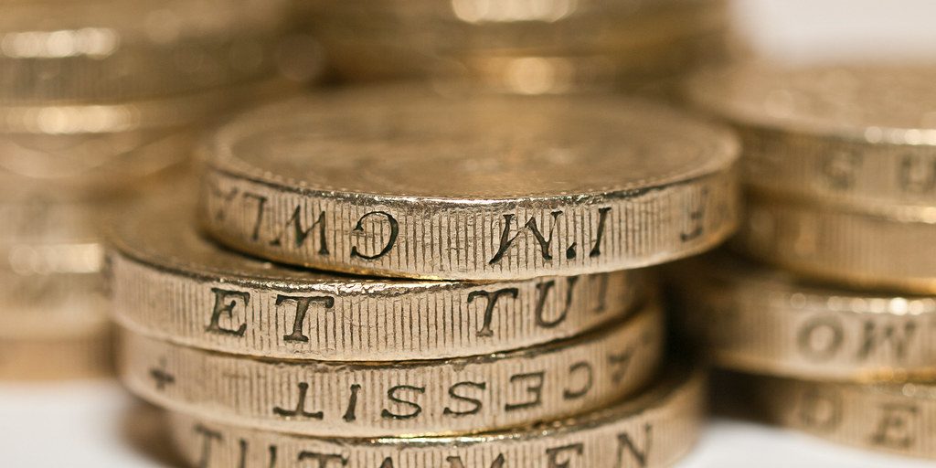 A stack of pound coins
