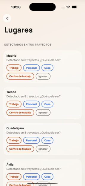 Tagging places as home, workplace, business or personal in Milometry